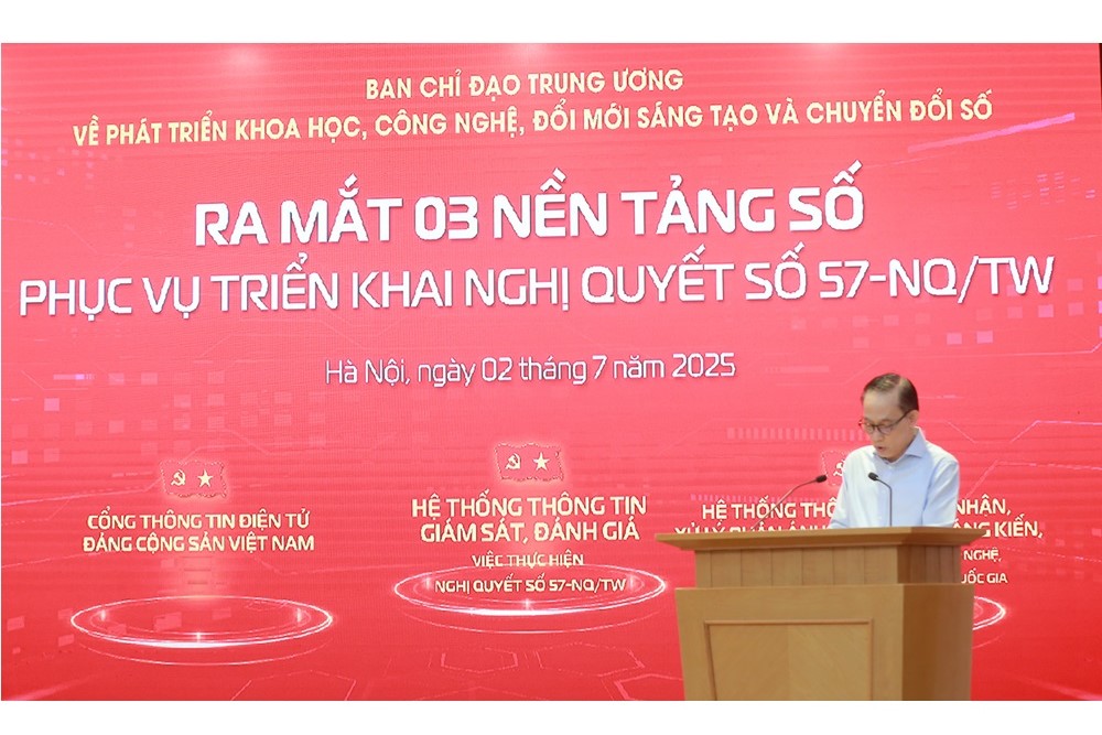 Ra mắt hệ thống 3 nền tảng số phục vụ giám sát triển khai Nghị quyết 57-NQ/TW